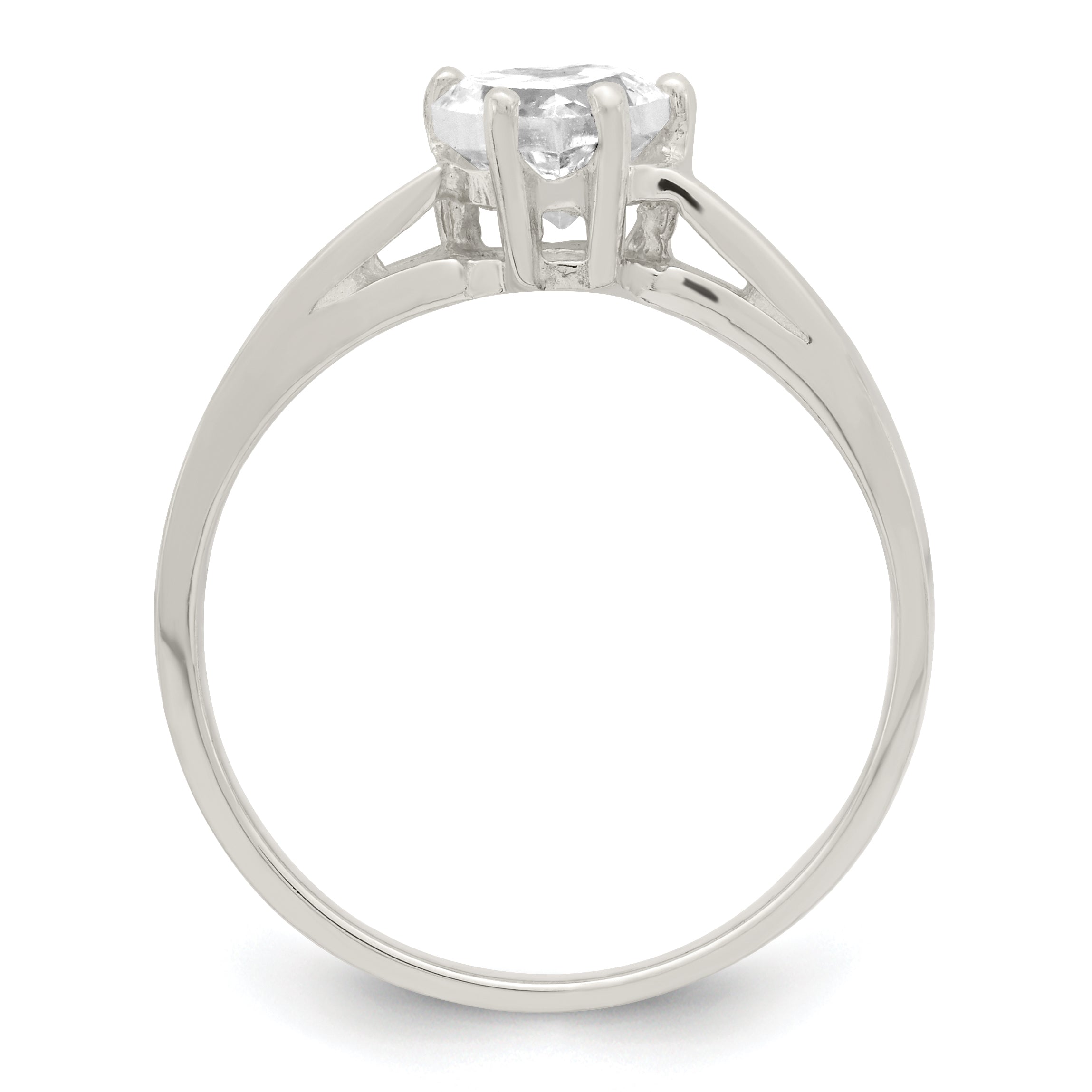Heart-Cut CZ Solitaire Ring in Sterling Silver Secondary image