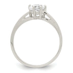 Sterling Silver Solitaire Heart CZ Ring