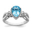 Sterling Silver Rhodium Blue Topaz & Diam. Ring