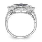 Sterling Silver Polished Black & White Diamond Ring
