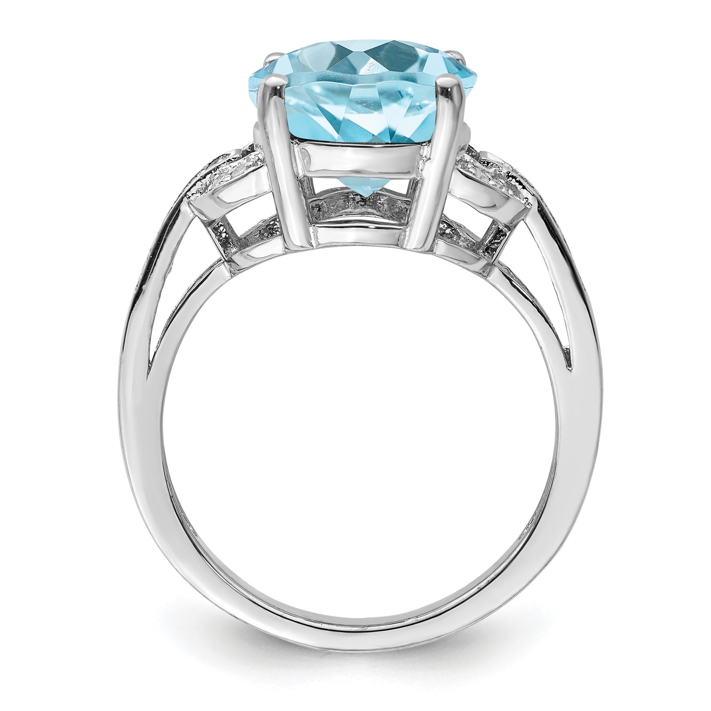Sterling Silver Rhodium Sky Blue Topaz & Diam. Ring Secondary image