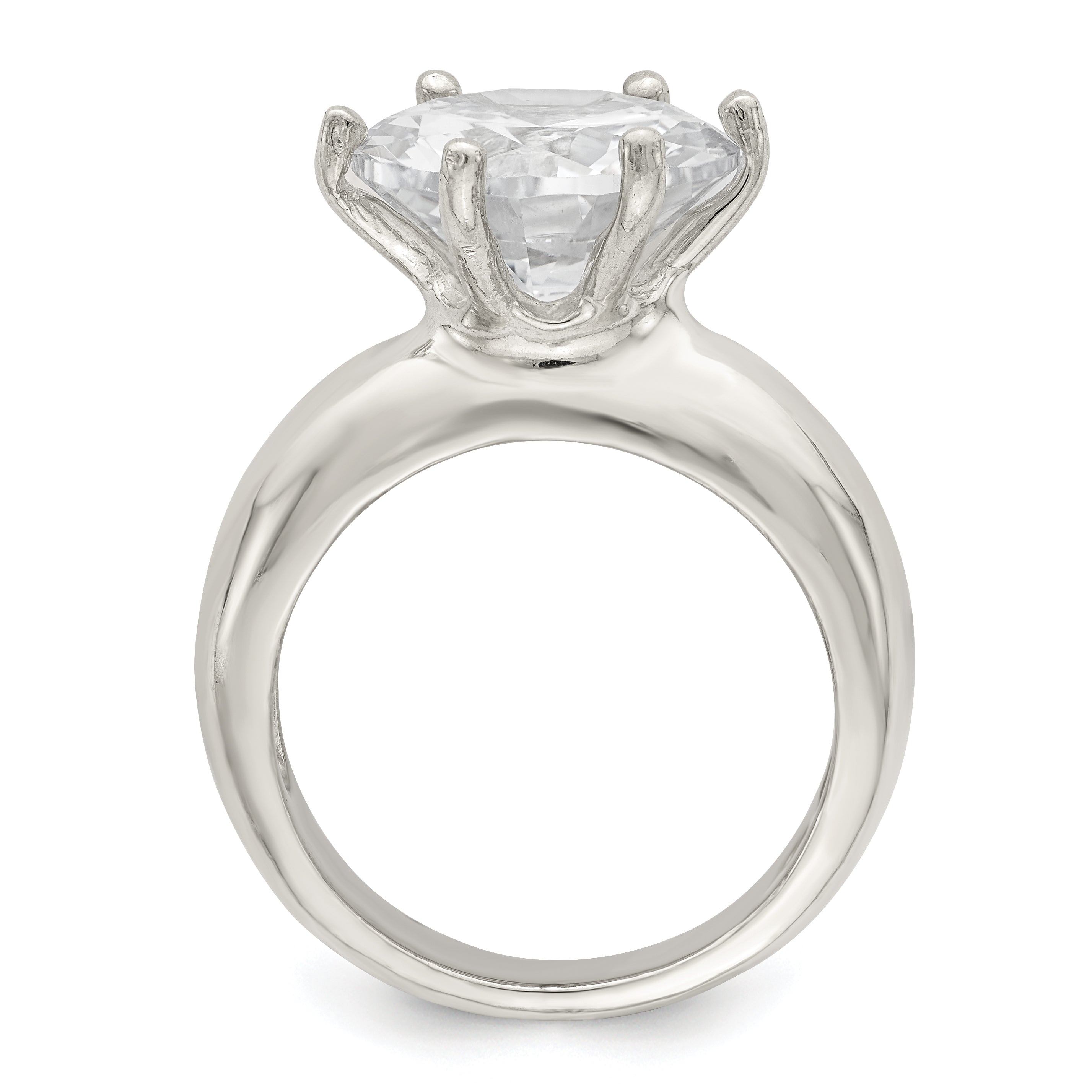 Sterling Silver Solitaire Round CZ Ring Secondary image