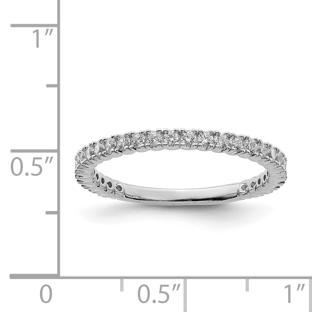 Sterling Shimmer Sterling Silver Rhodium-plated 28 Stone CZ Band Secondary image
