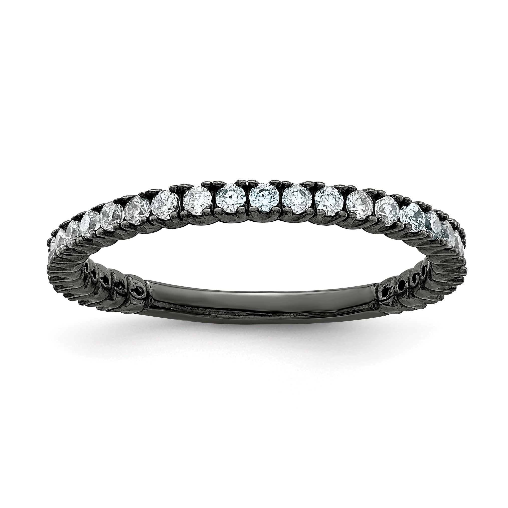 Sterling Shimmer Sterling Silver Black Rhodium-plated 32 Stone CZ Band Main image
