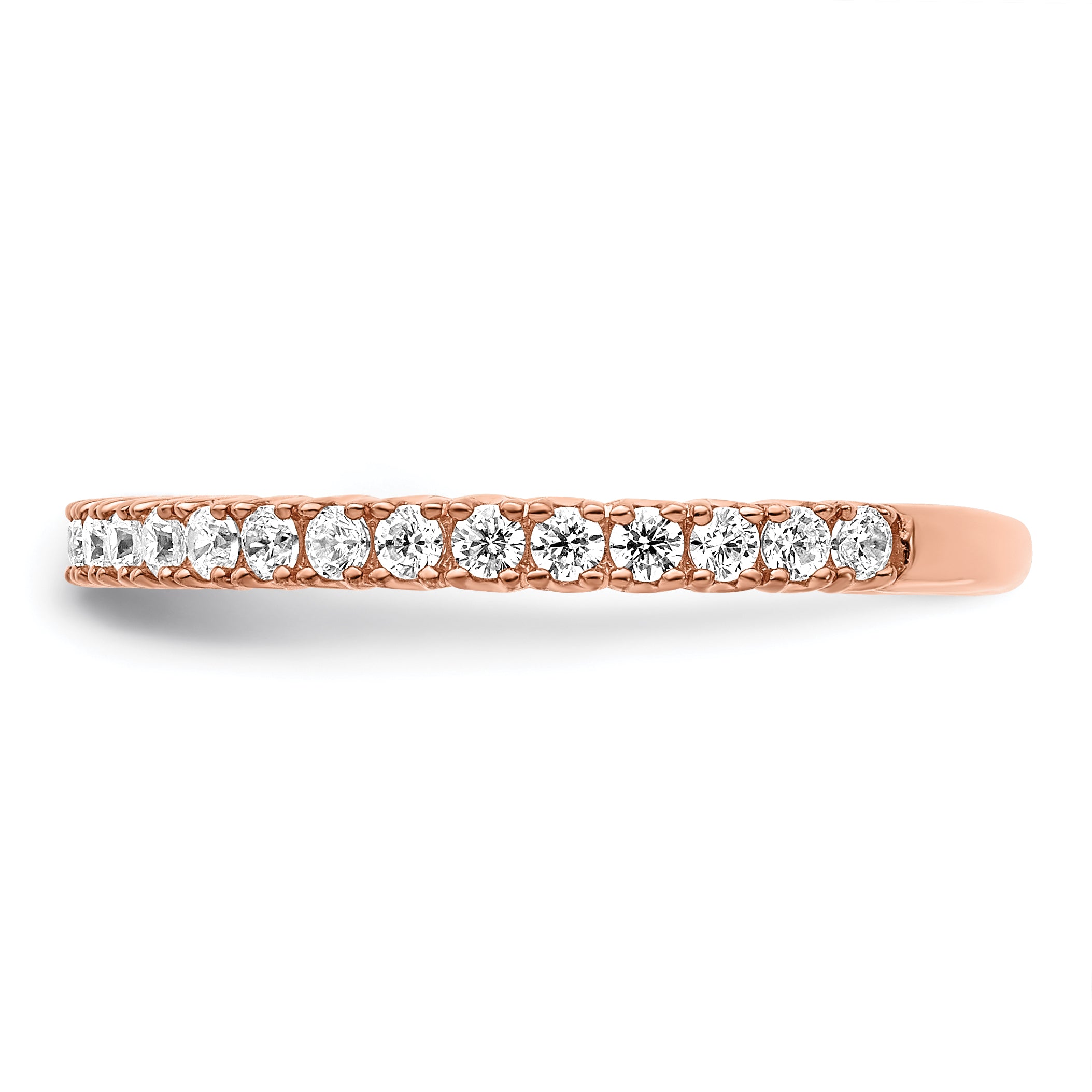 Sterling Shimmer Sterling Silver Rose-tone Flash Rose Gold-plated 28 Stone CZ Band Secondary image