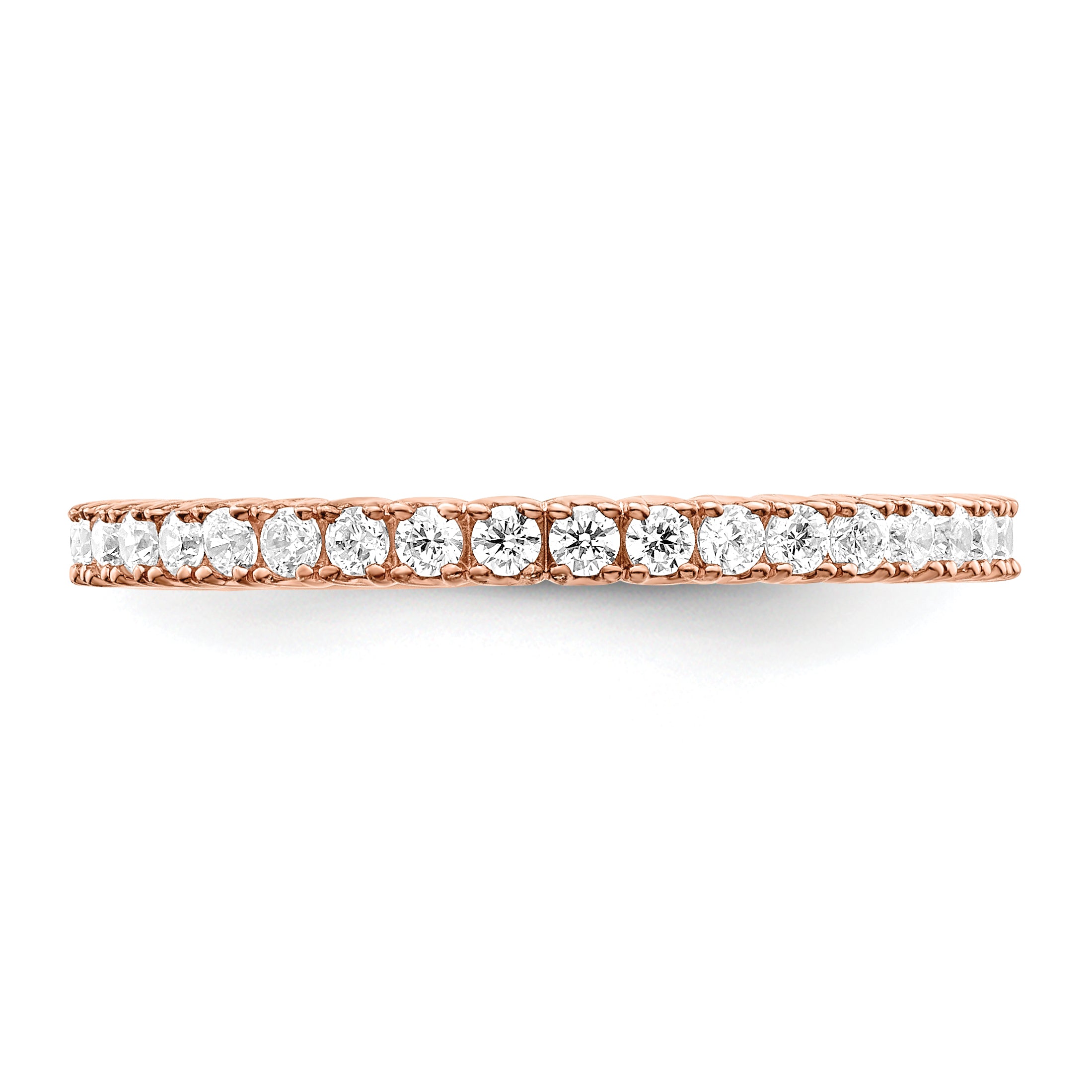 Sterling Shimmer Sterling Silver Rose-tone Flash Rose Gold-plated 32 Stone CZ Band
