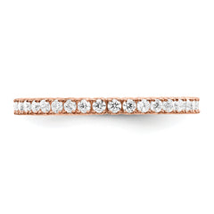 Sterling Shimmer Sterling Silver Rose-tone Flash Rose Gold-plated 32 Stone CZ Band