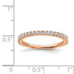 Sterling Shimmer Sterling Silver Rose-tone Flash Rose Gold-plated 32 Stone CZ Band