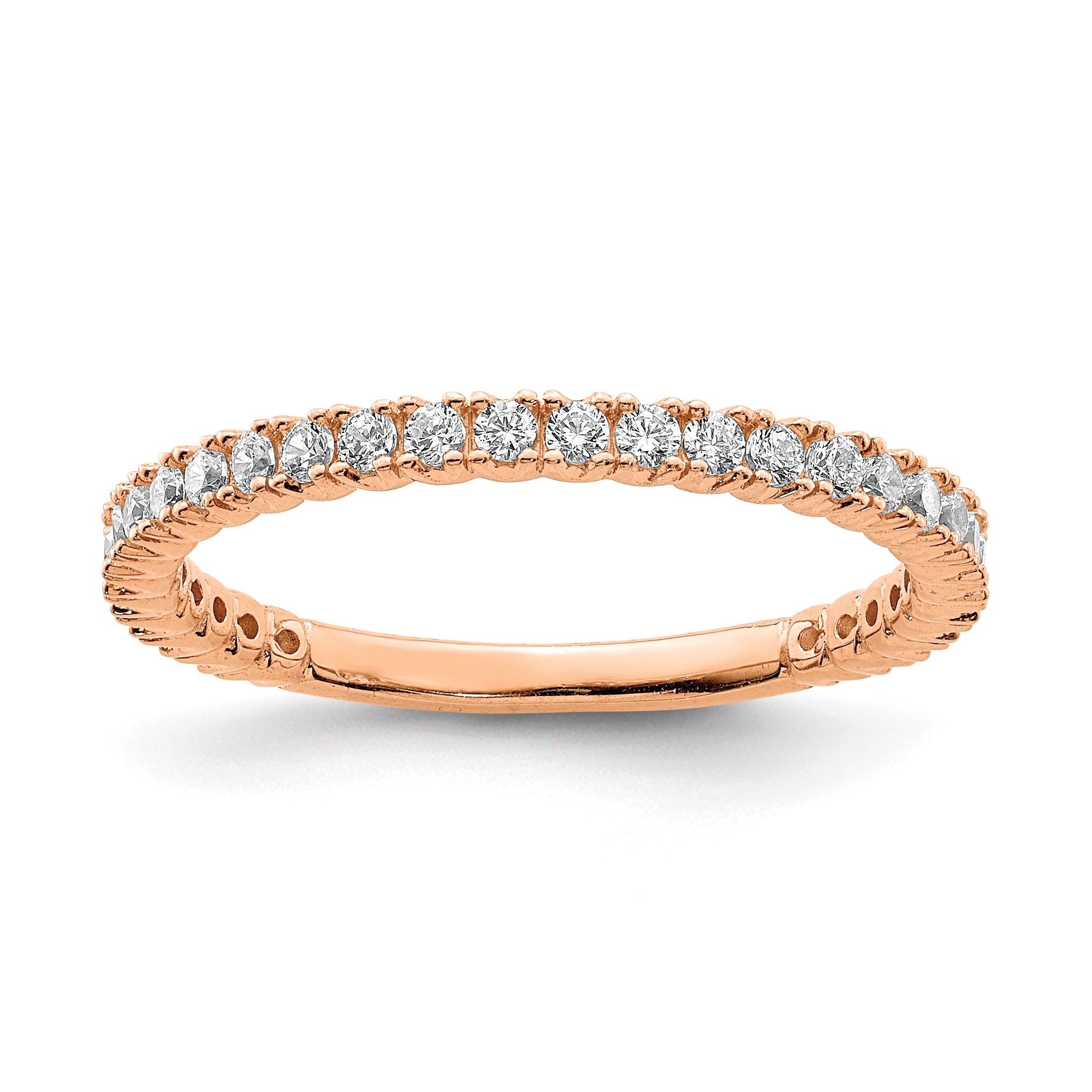 Sterling Shimmer Sterling Silver Rose-tone Flash Rose Gold-plated 32 Stone CZ Band Main image