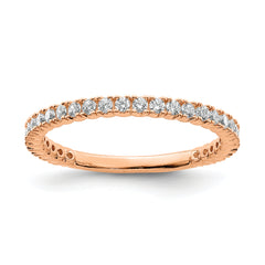 Sterling Shimmer Sterling Silver Rose-tone Flash Rose Gold-plated 32 Stone CZ Band