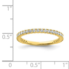 Sterling Shimmer Sterling Silver Gold-tone Flash Gold-plated 32 Stone CZ Band