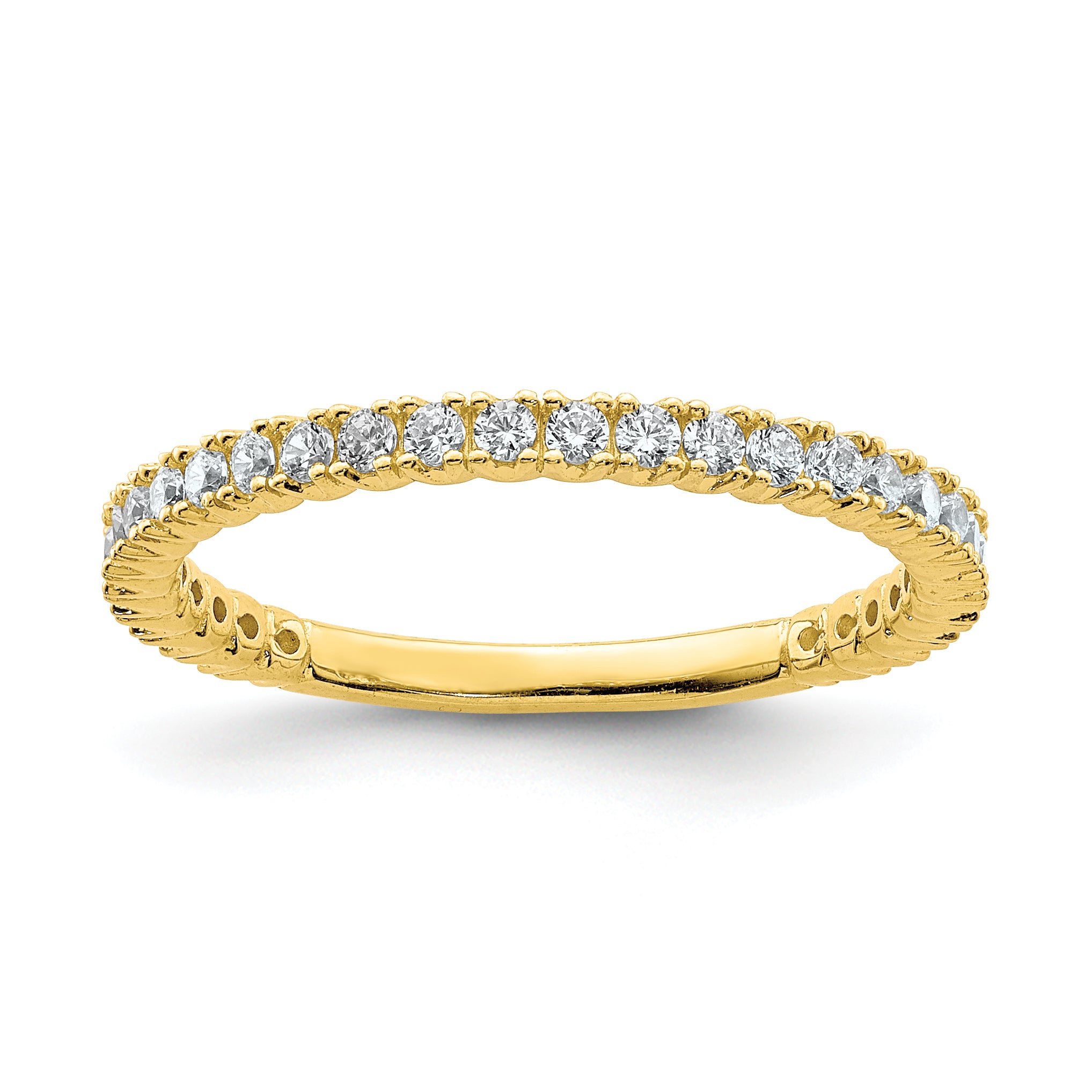 Sterling Shimmer Sterling Silver Gold-tone Flash Gold-plated 32 Stone CZ Band