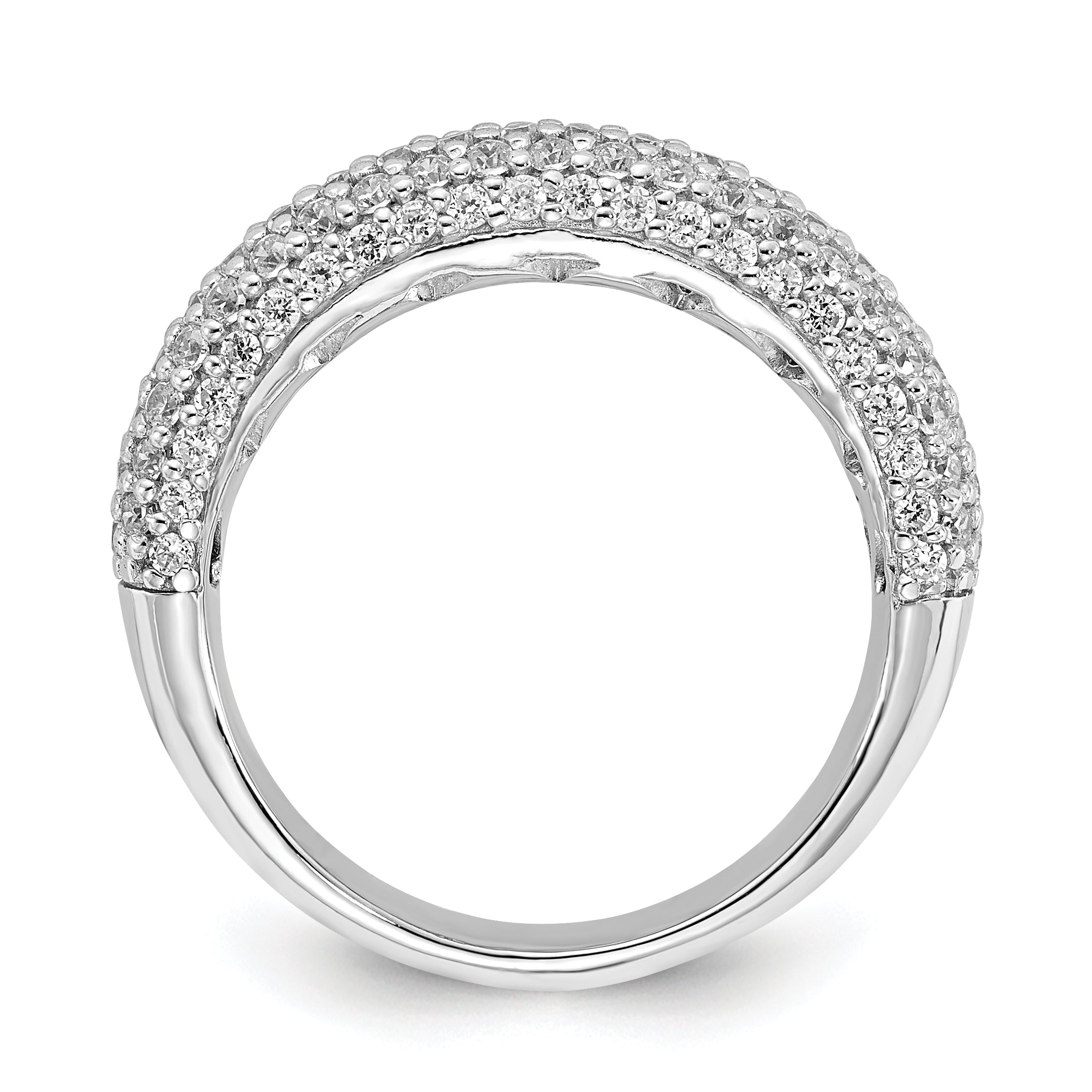 Pavé CZ Anniversary Ring in Sterling Silver Secondary image