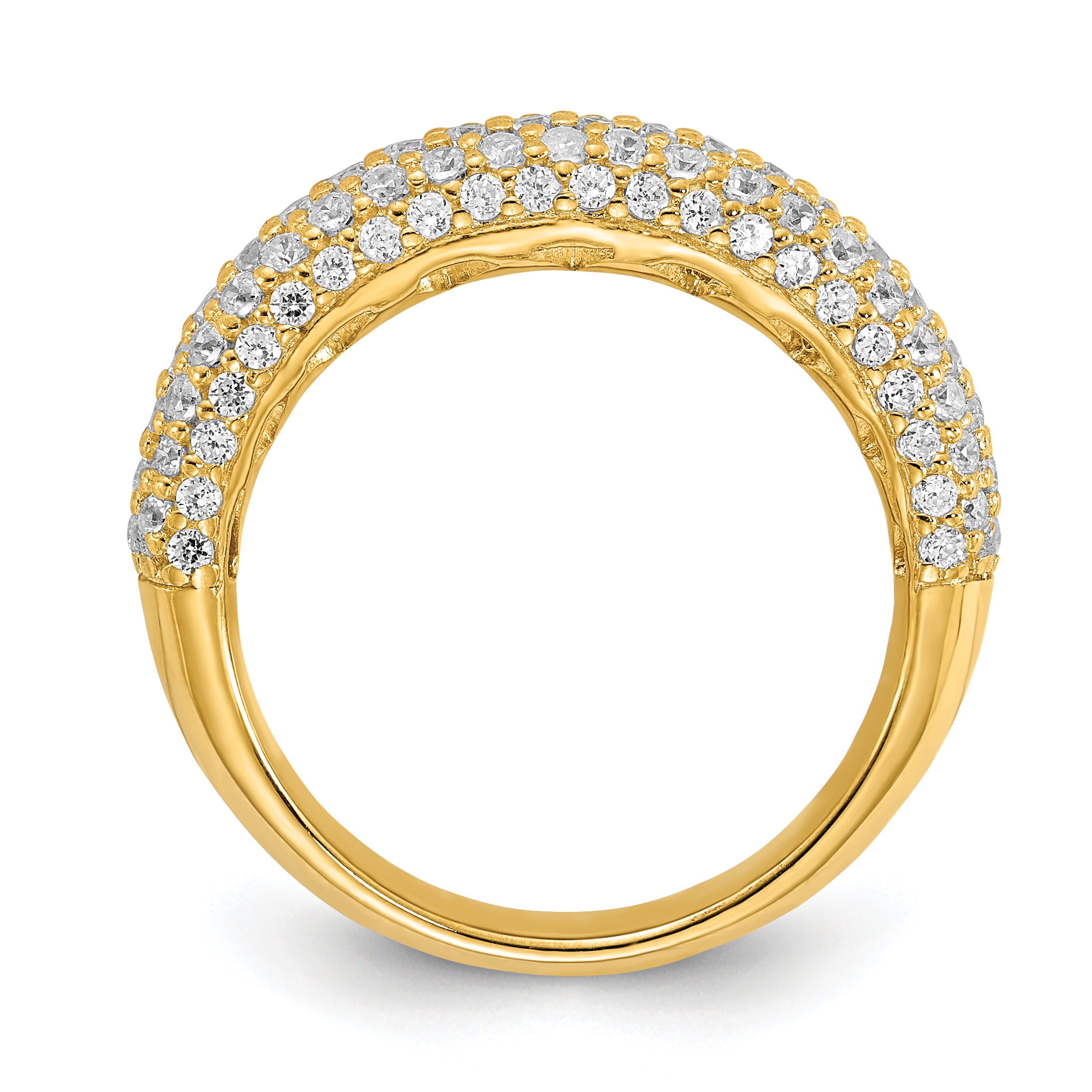 Pavé CZ Anniversary Ring in Sterling Silver with Gold Plating Secondary image