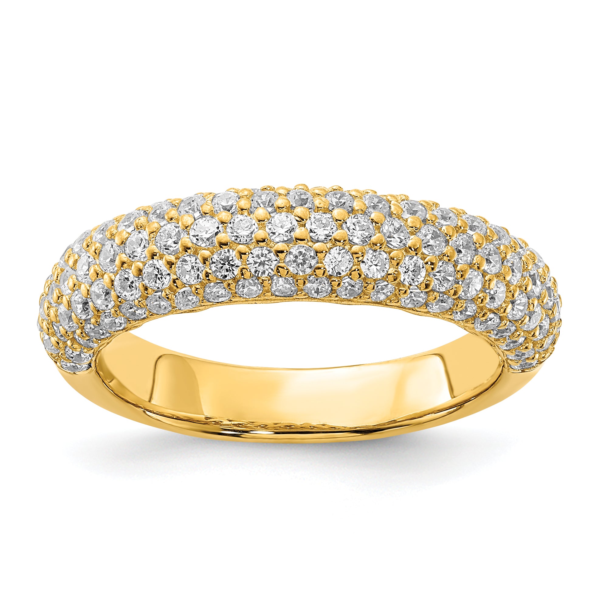 Sterling Silver Pav‚ Gold-plated 113 Stone CZ Ring Main image