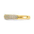 Sterling Silver Pav‚ Gold-plated 61 Stone CZ Ring