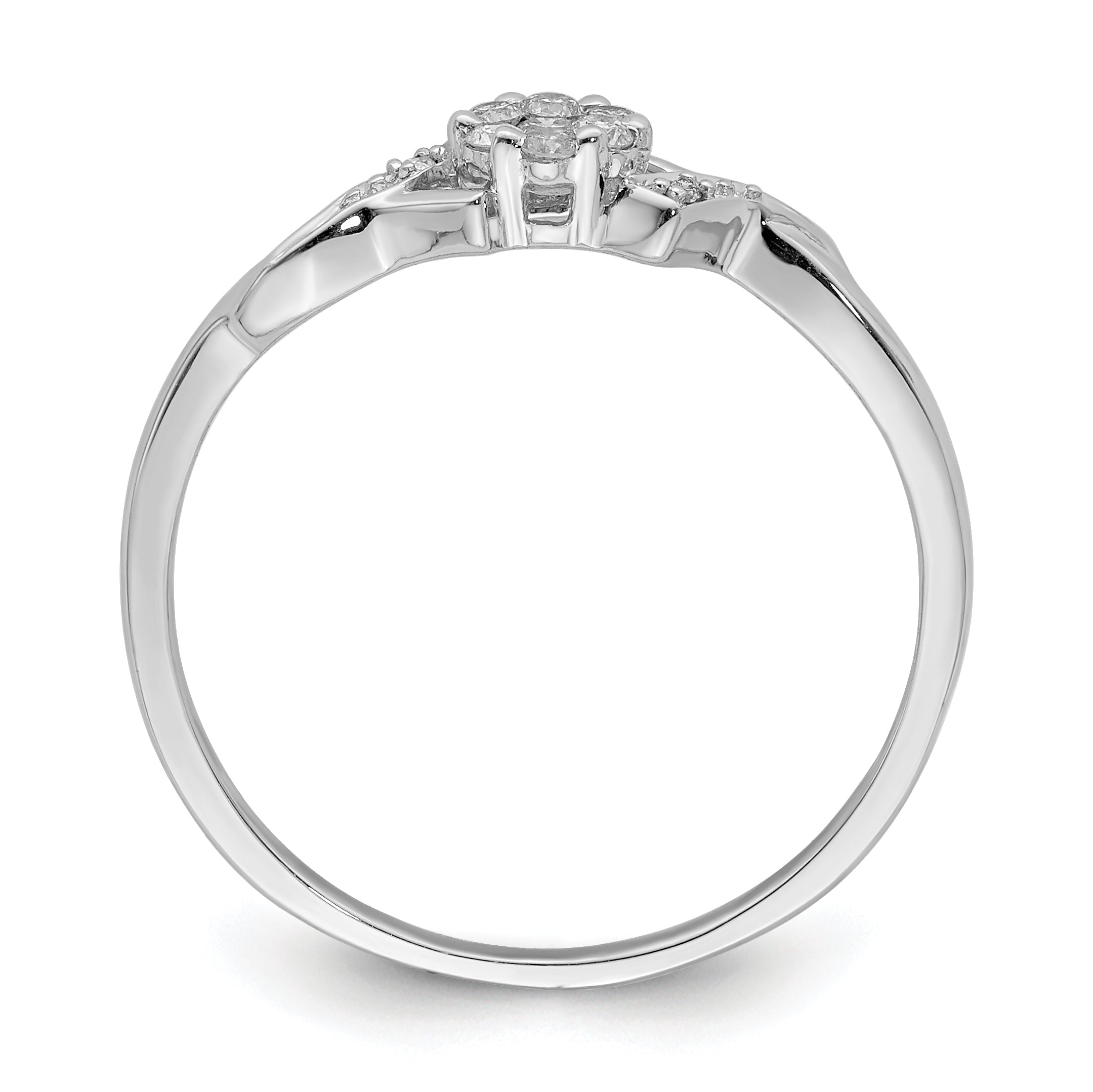 Sterling Silver Rhodium Plated Diamond Ring Secondary image