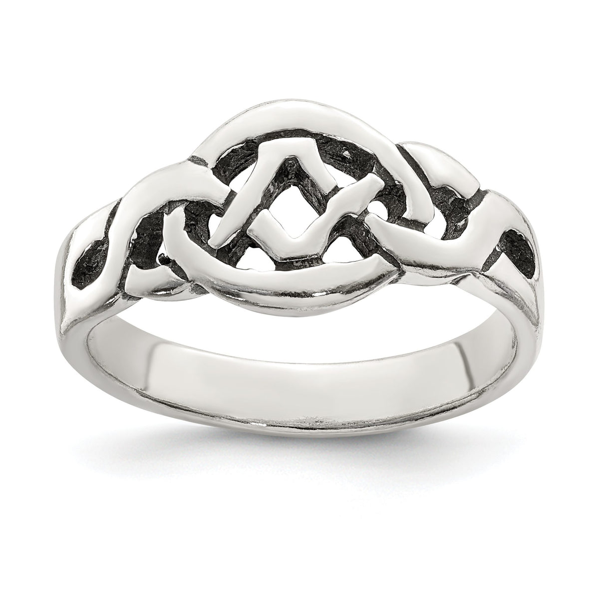 Celtic Knot Ring in Sterling Silver, Antiqued, Size 6–7 - Sophia Jewelers Main image