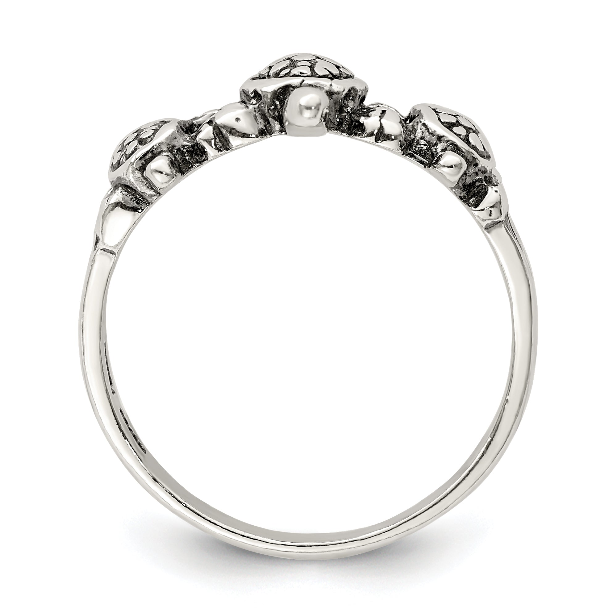 Sterling Silver Antiqued Turtle Ring Secondary image