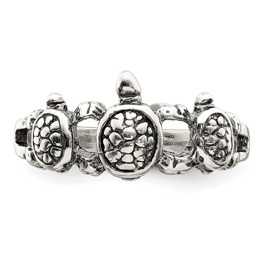 Sterling Silver Antiqued Turtle Ring