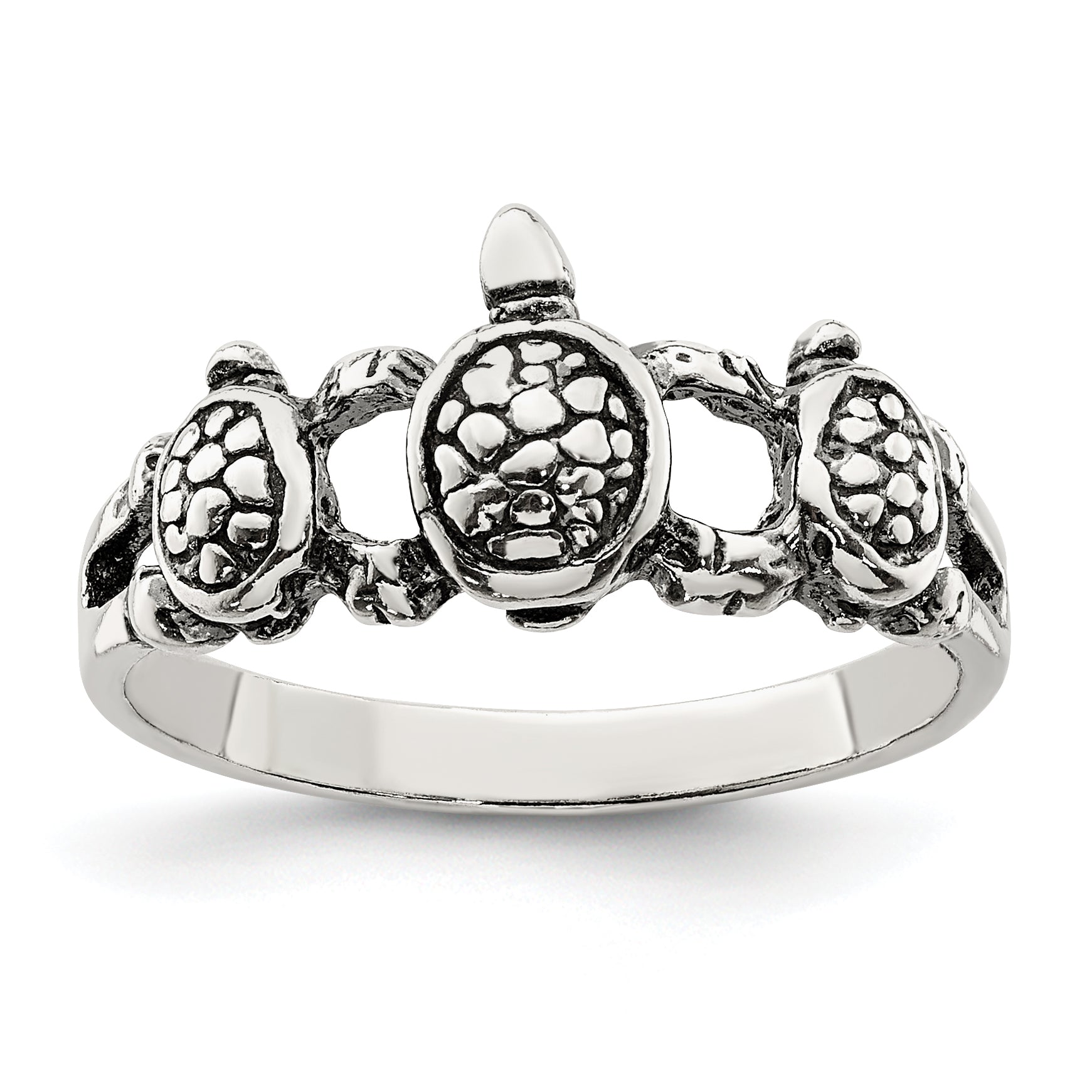 Sterling Silver Antiqued Turtle Ring Main image