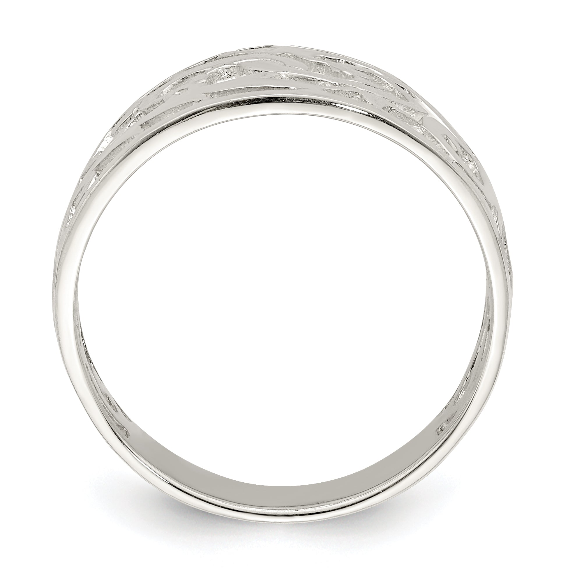 Sterling Silver Rhodium-plated Swirl Ring Secondary image