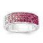 Sterling Silver Stellux Crystal Pink & White Ombre Band Ring