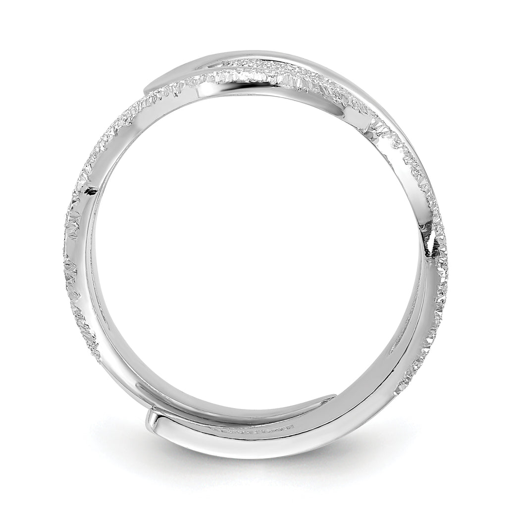 Sterling Silver Polished and Textured Swirl Ring