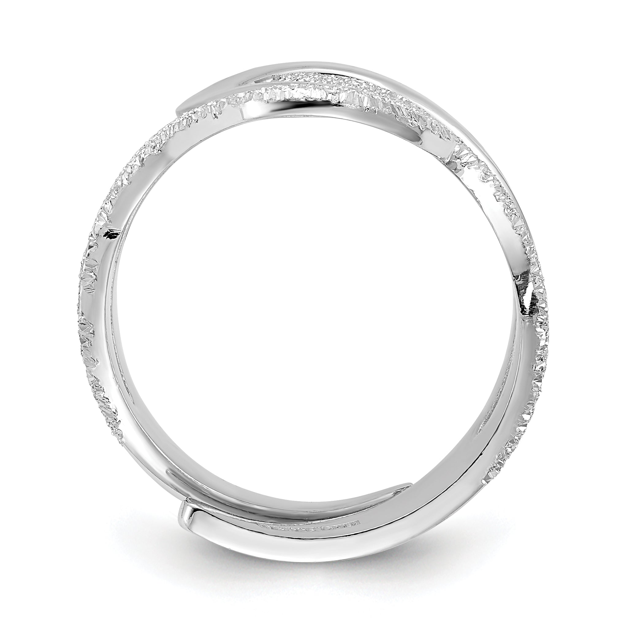 Sterling Silver Polished and Textured Swirl Ring