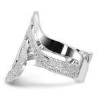 Sterling Silver Polished and Textured Swirl Ring