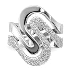Sterling Silver Polished and Textured Swirl Ring