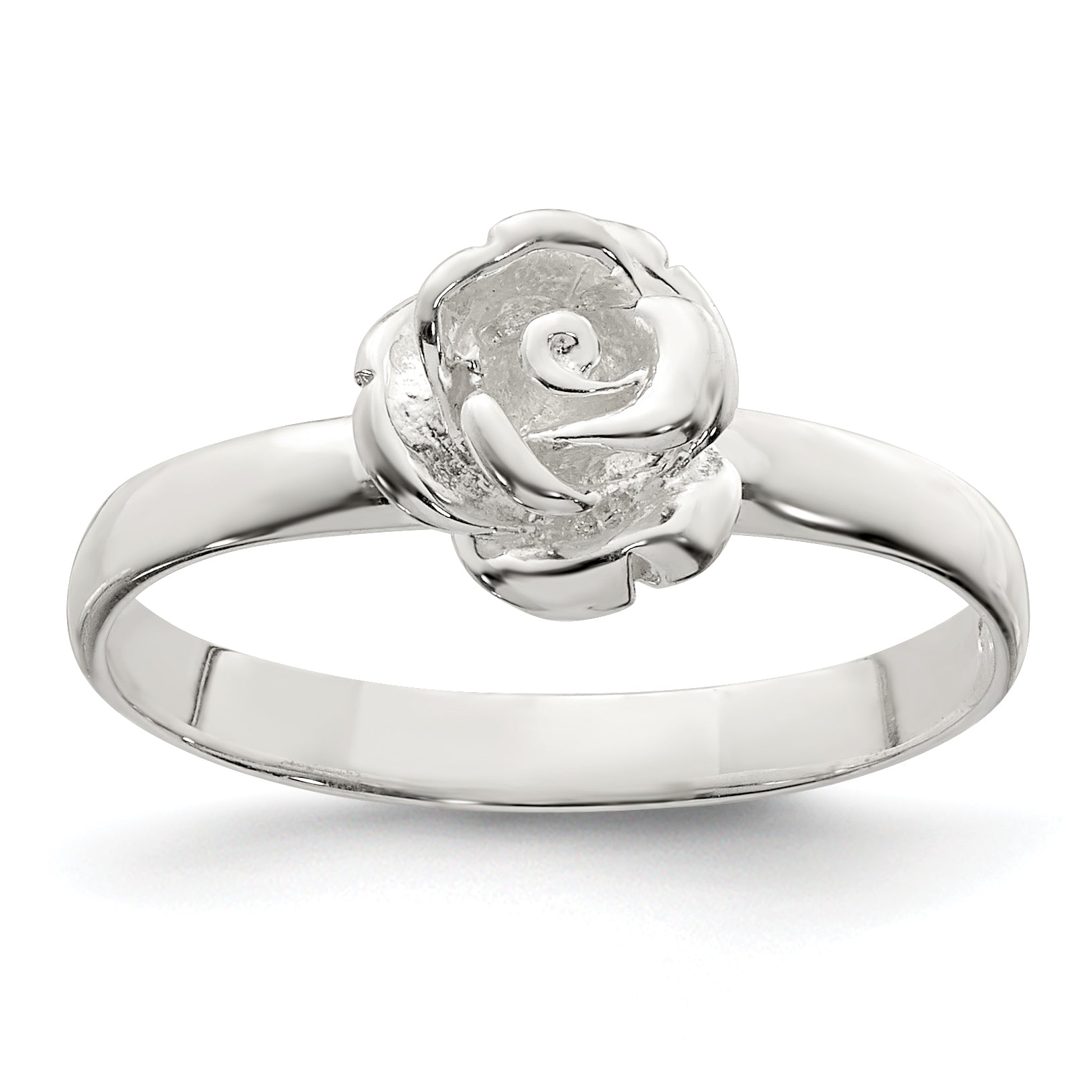 Sterling Silver 8mm Rose Ring Main image
