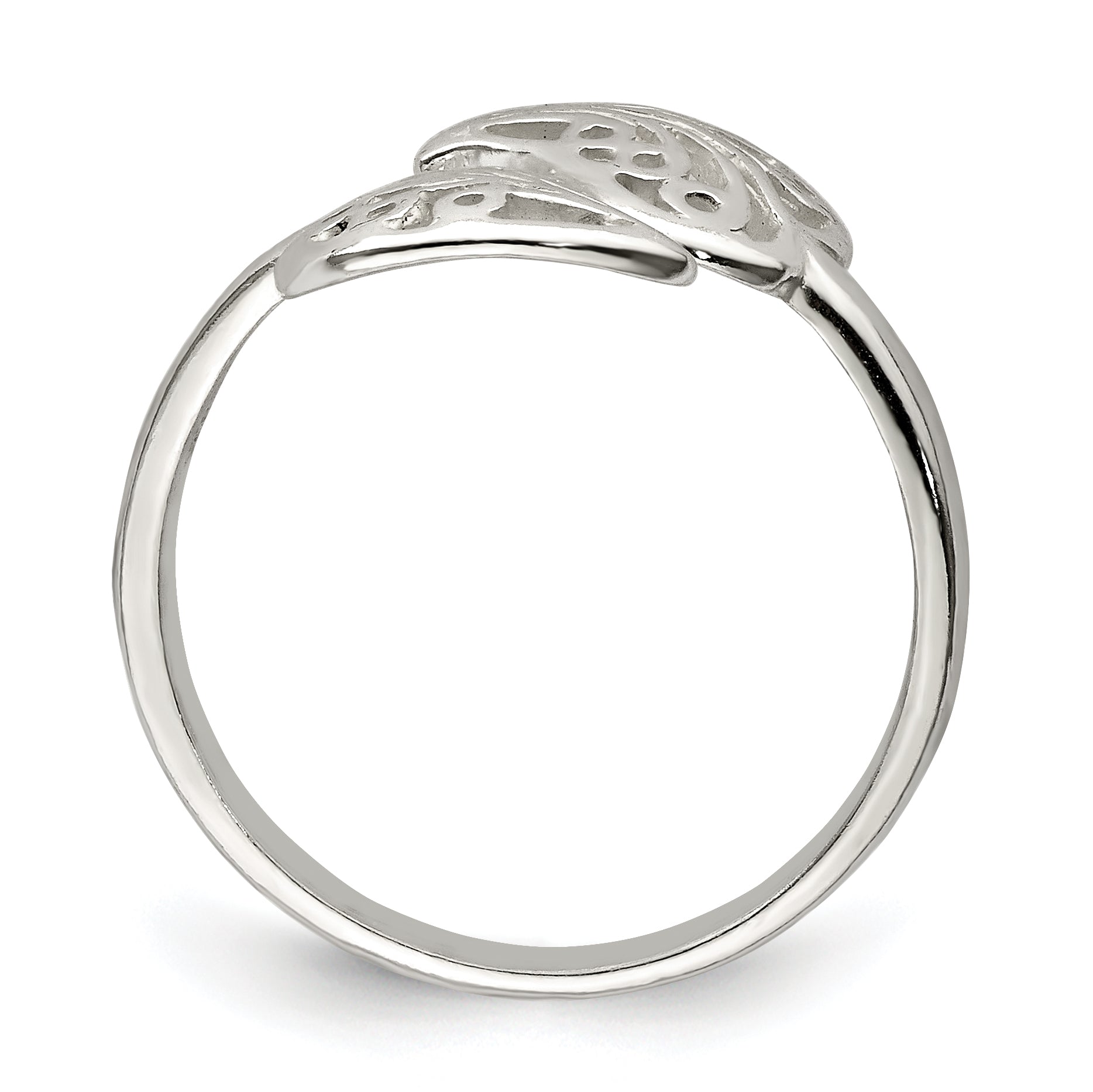 Sterling Silver Polished Filigree Ring Secondary image