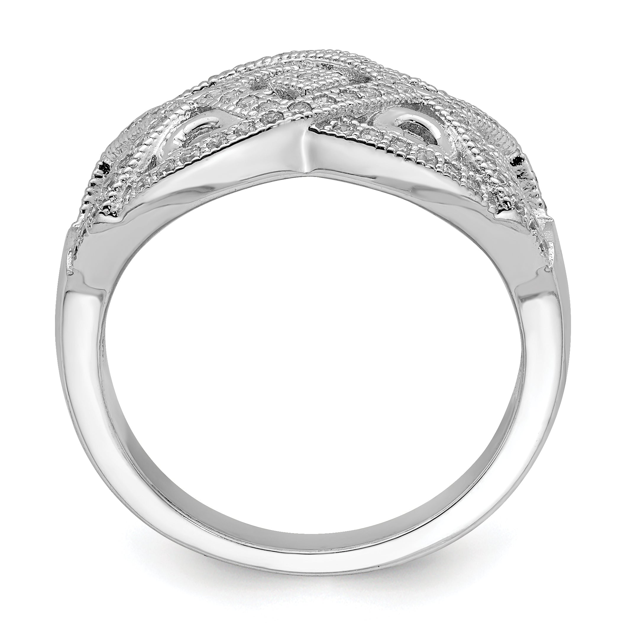 Sterling Silver Micro Pav? with Intricate Designs Ring Secondary image