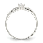 Sterling Silver Row and Solitaire CZ Ring