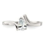 Sterling Silver Pear Shaped Cubic Zirconi Ring
