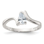 Sterling Silver Pear Shaped Cubic Zirconi Ring
