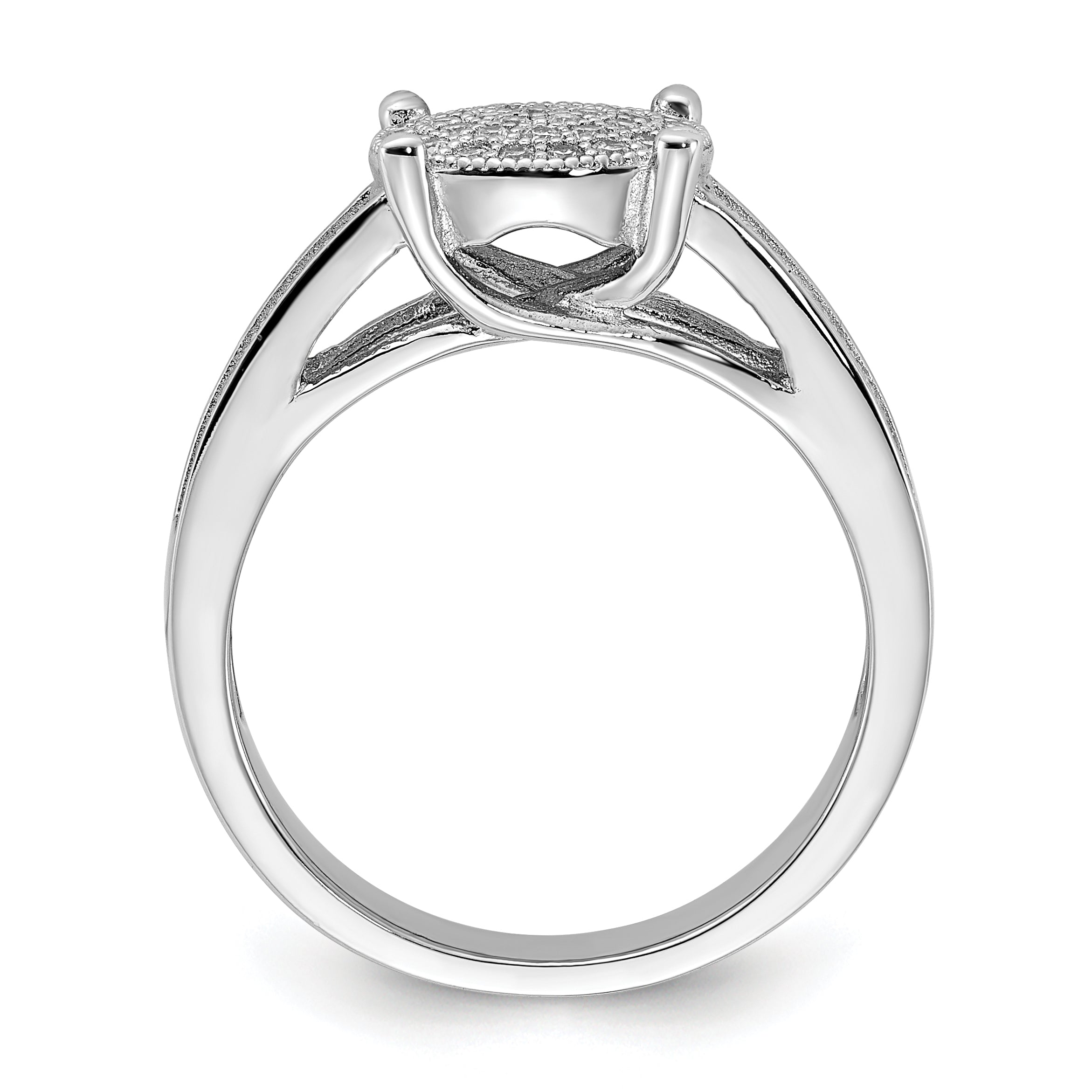 Sterling Silver Polished Micro PavÃƒÆ’Ã‚Â¢Ãƒâ€šÃ¢â€šÂ¬Ãƒâ€šÃ…Â¡ CZ Center Circle Ring Secondary image