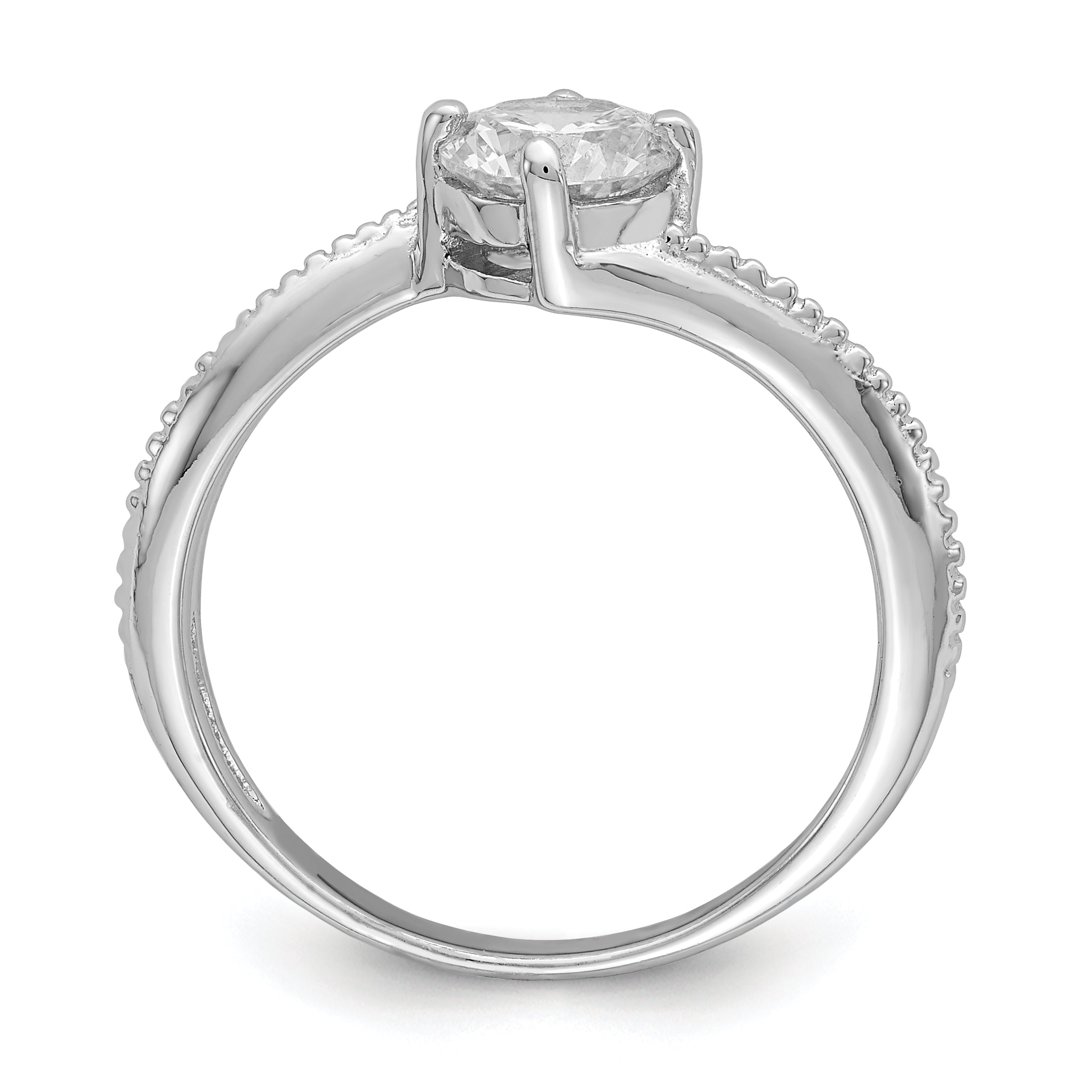 Sterling Silver Rhodium Plated CZ Ring Secondary image