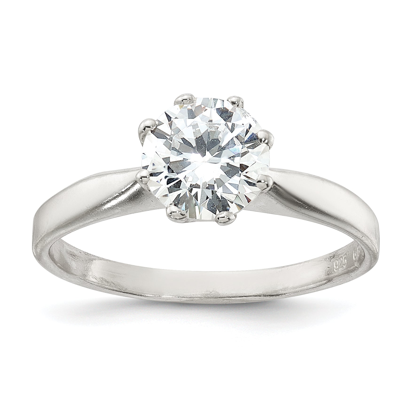 Sterling Silver Polished CZ Ring Main image
