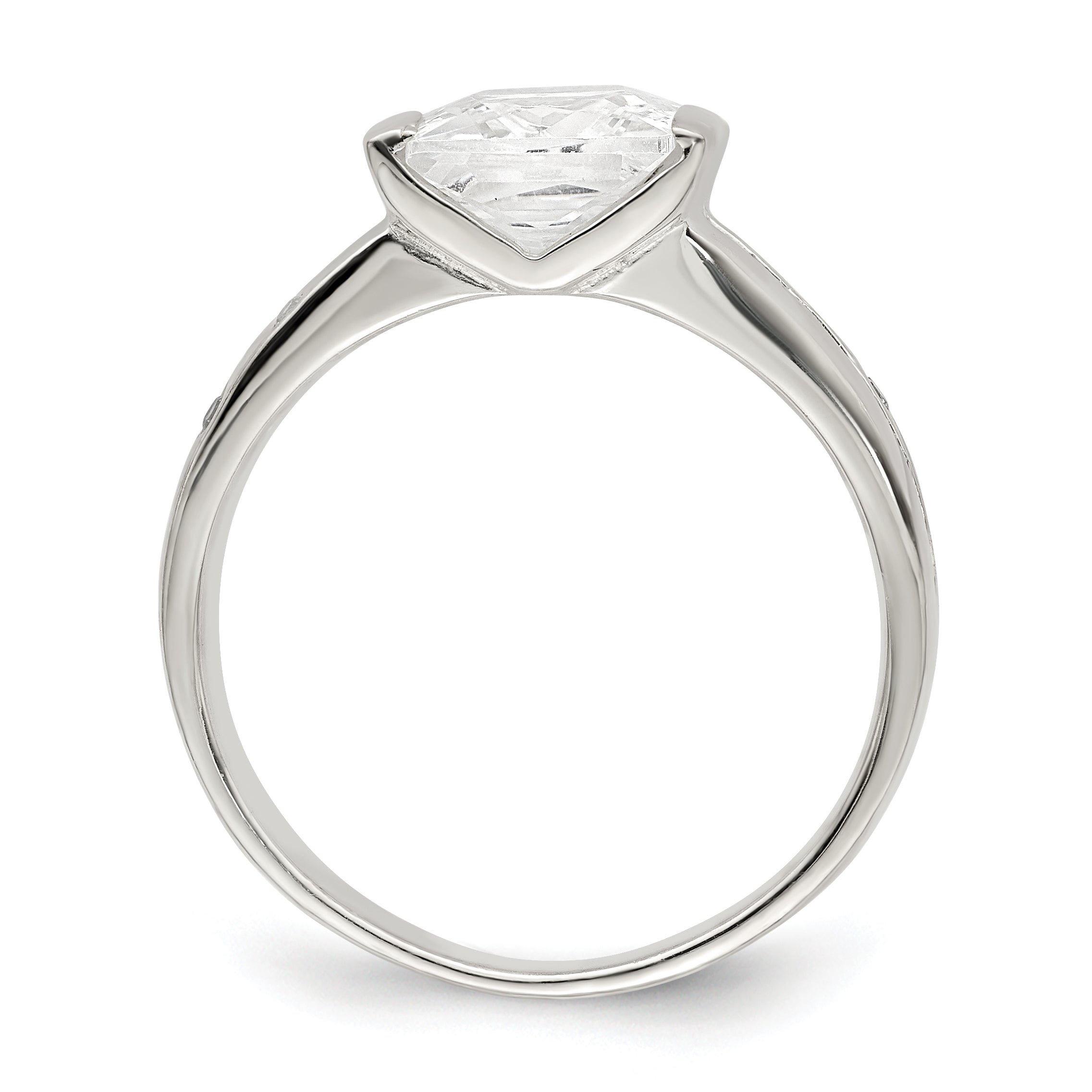 Sterling Silver Square CZ Ring Secondary image