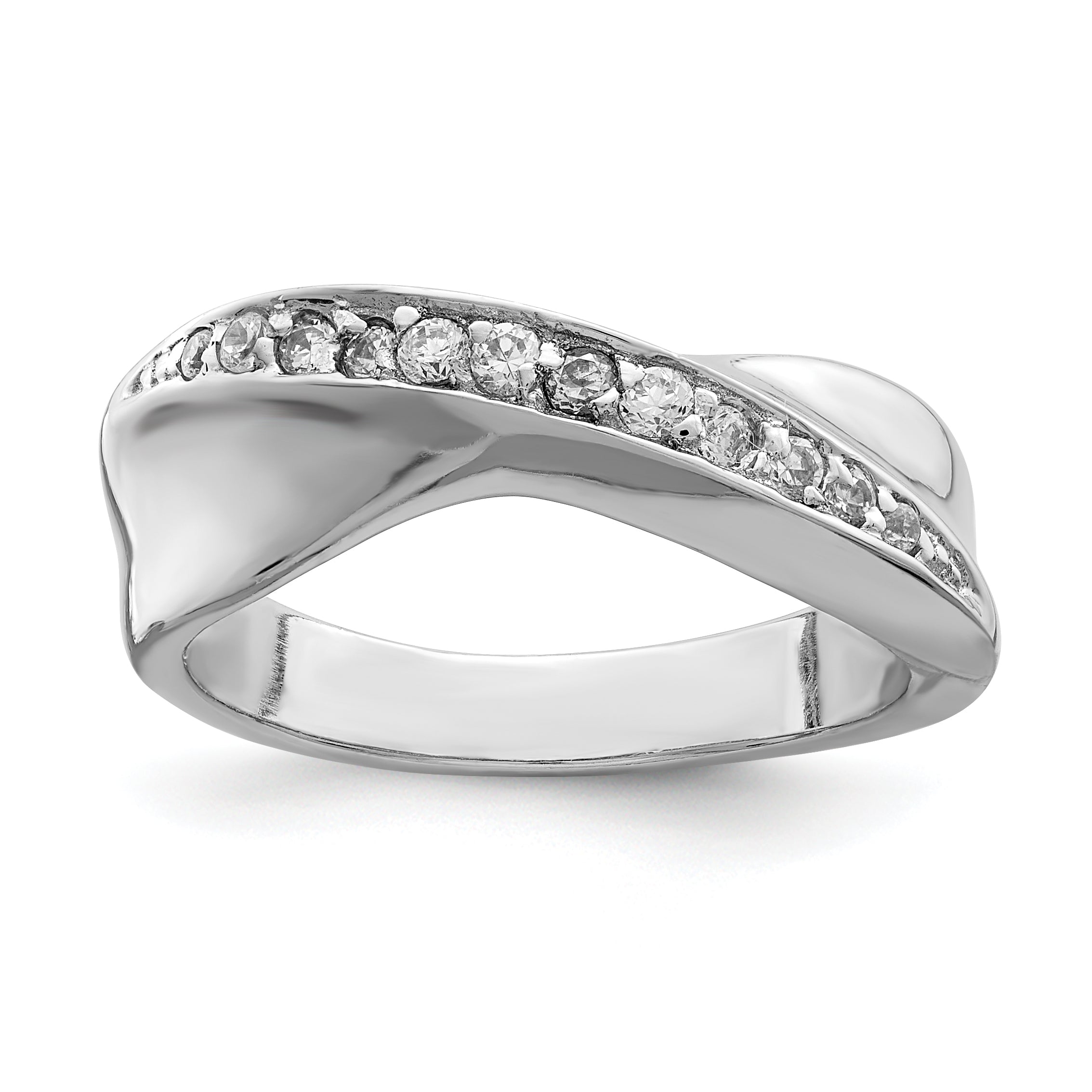 Sterling Silver Rhodium Plated CZ Ring Main image