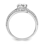 Sterling Silver Rhodium-Plated Plated Cubic Zirconi Ring