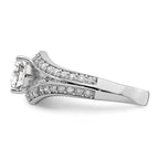 Sterling Silver Rhodium-Plated Plated Cubic Zirconi Ring