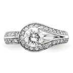 Sterling Silver Rhodium-Plated Plated Cubic Zirconi Ring