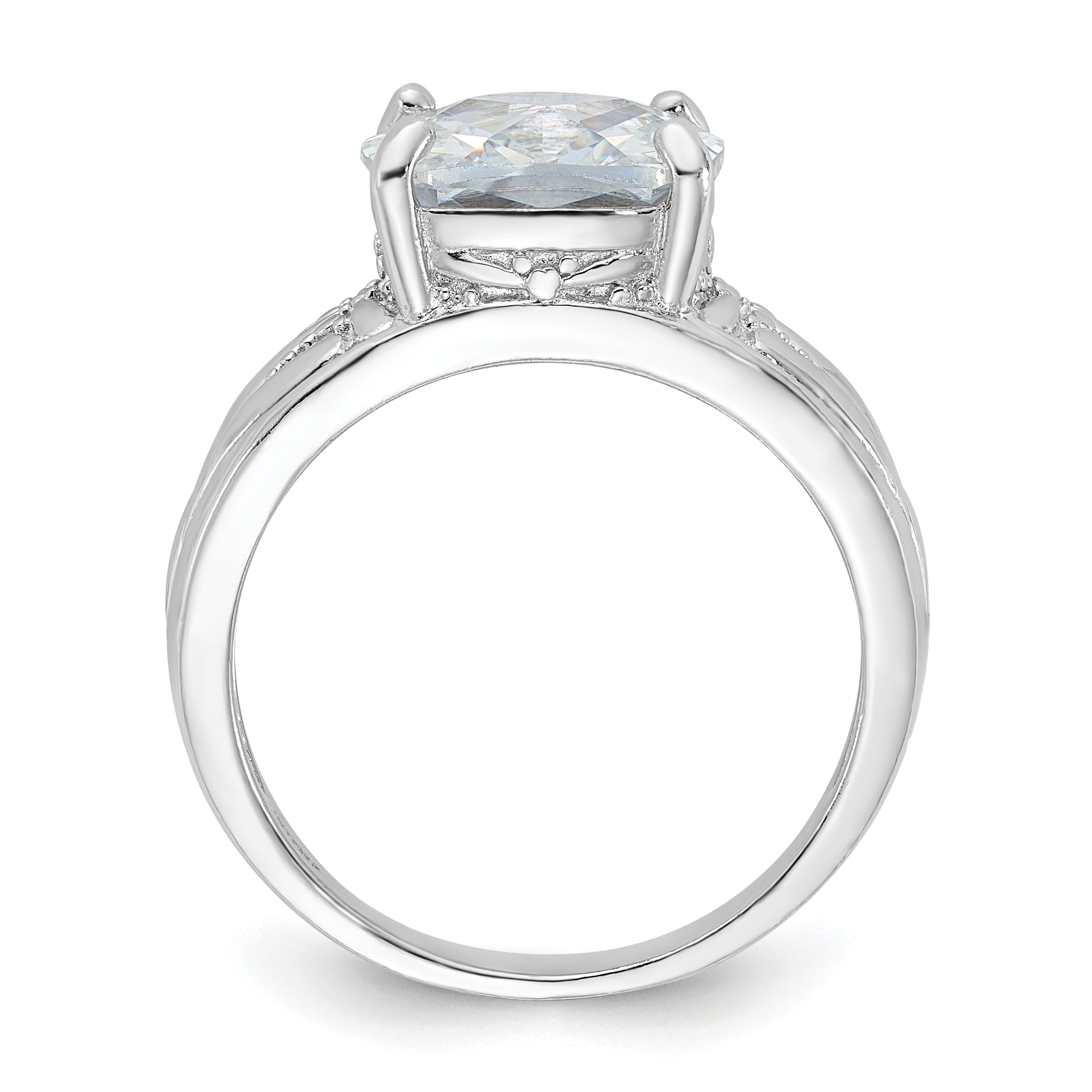 Sterling Silver Cushion CZ Ring Secondary image