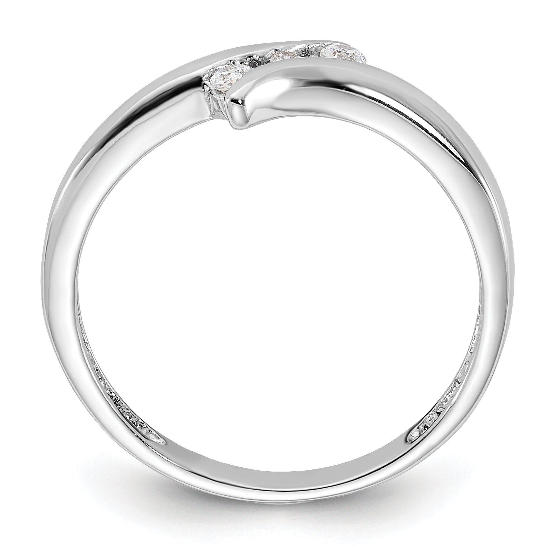 Sterling Silver Rhodium Plated CZ Ring Secondary image