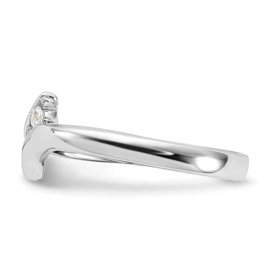 Sterling Silver Rhodium Plated CZ Ring