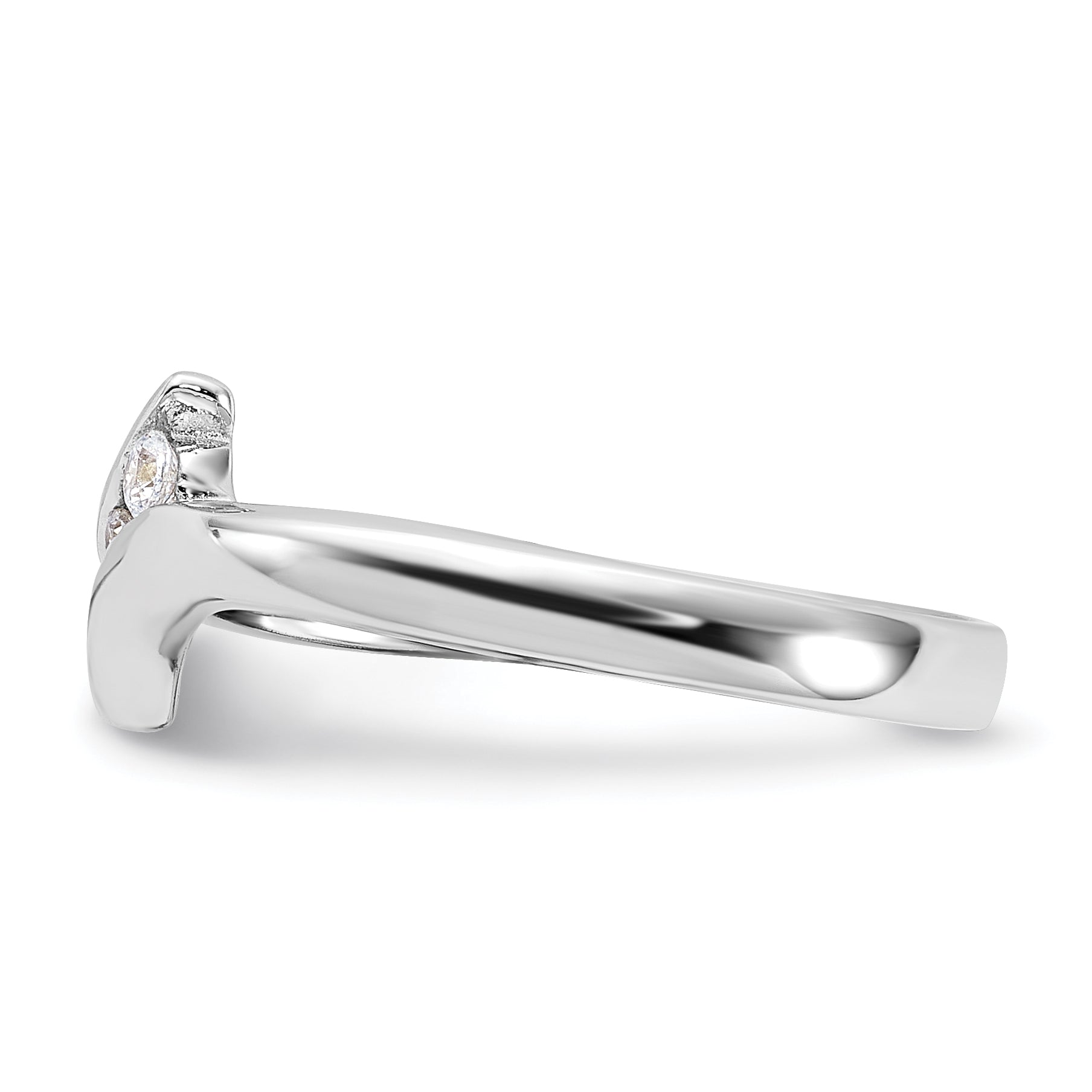 Sterling Silver Rhodium Plated CZ Ring