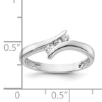 Sterling Silver Rhodium Plated CZ Ring